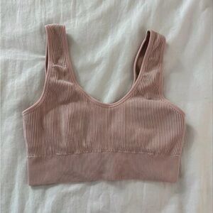 Ribbed Pink Crop Top